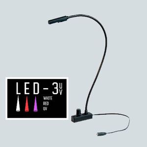 L-LED-UV Series 12 inch Black Gooseneck Task Light Portable Light, with Euro Power Supply